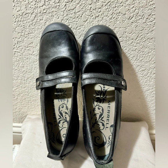 SOLD Merrell Plaza Bandeau Women's Mary Jane Black Leather Comfort Shoes Size 8 - Picture 5 of 7